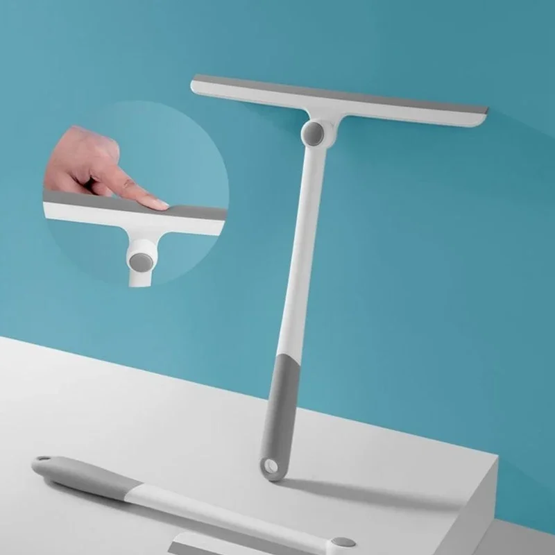 

Вращающийся портативный бытовой скребок для душа для душевой стеклянной двери, длинная ручка, скребок для чистки, силиконовый скребок для окон