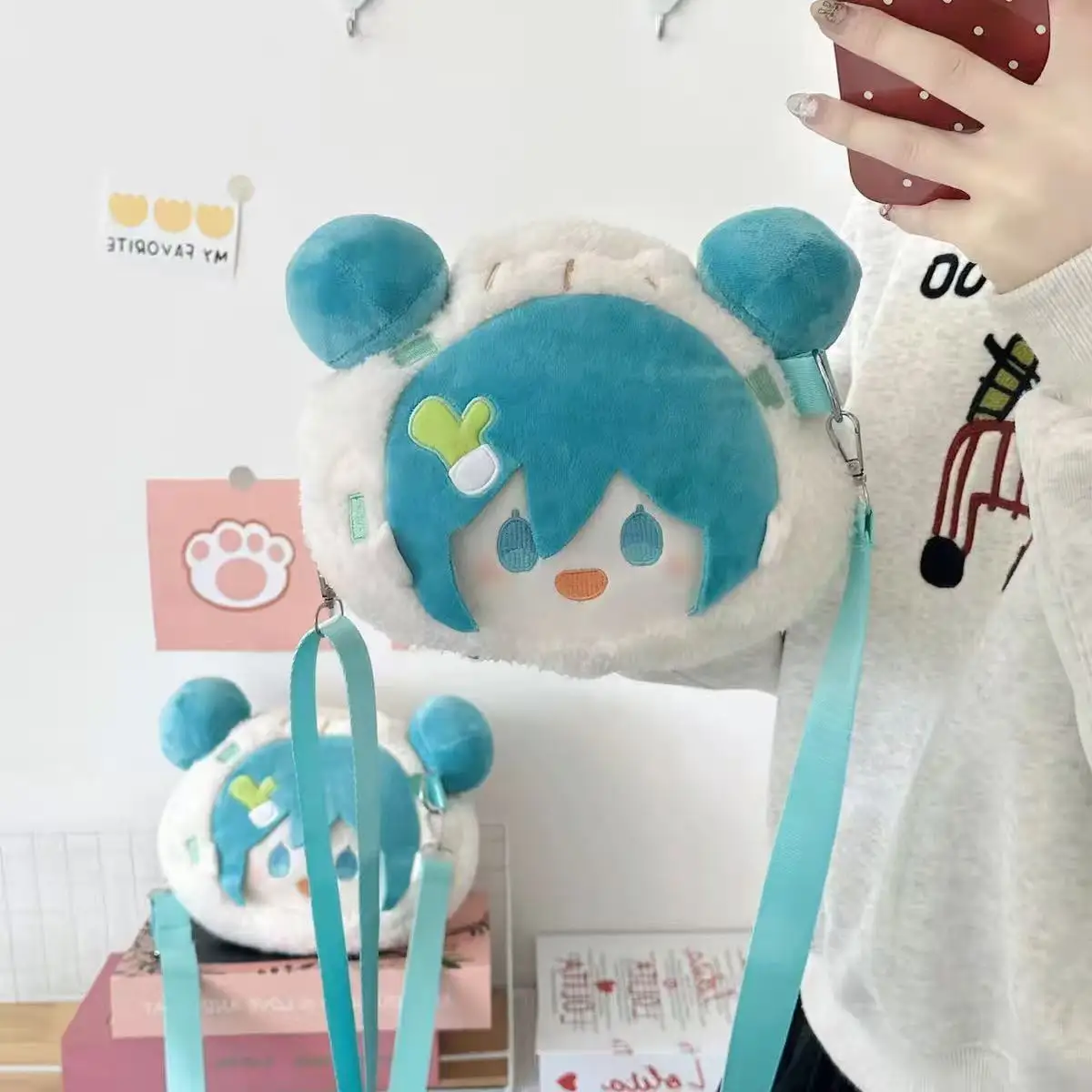 Hatsune Miku Anime zweidimensionale super süße Kawaii Puppe Umhängetasche Mädchenherz vielseitige Umhängetasche mit großem Fassungsvermögen Geschenk – Detail 6