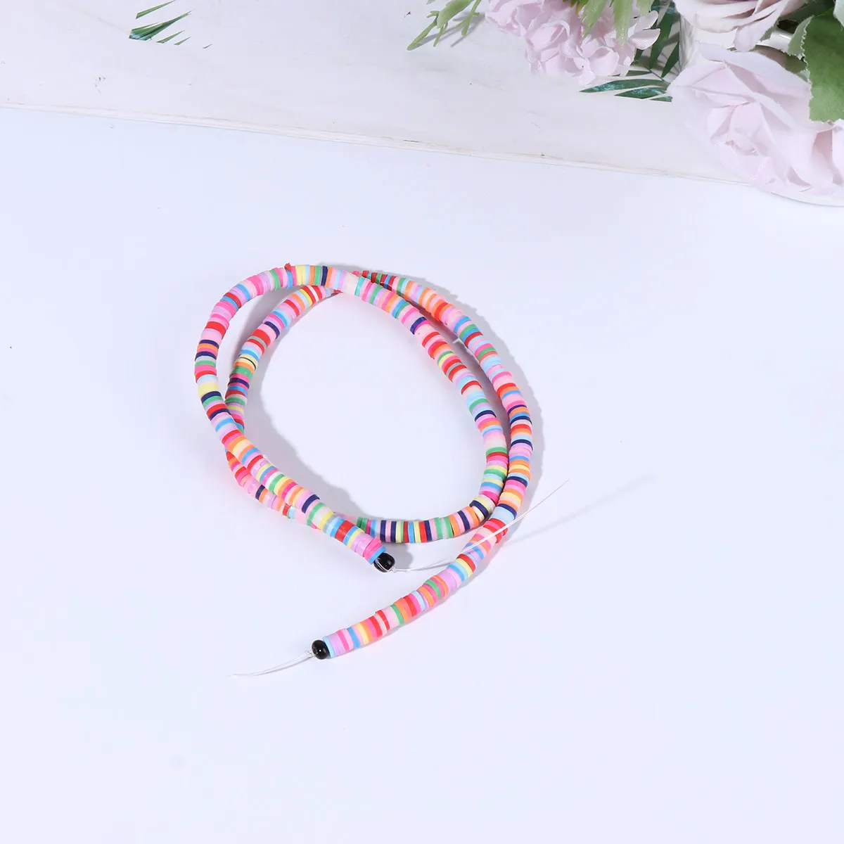 5Packs Flat Round Spacer Beads Polymer Clay 4Mm Bright Colors Loose Beads DIY Jewelry Making Accessories Spacer Bead Jewelry