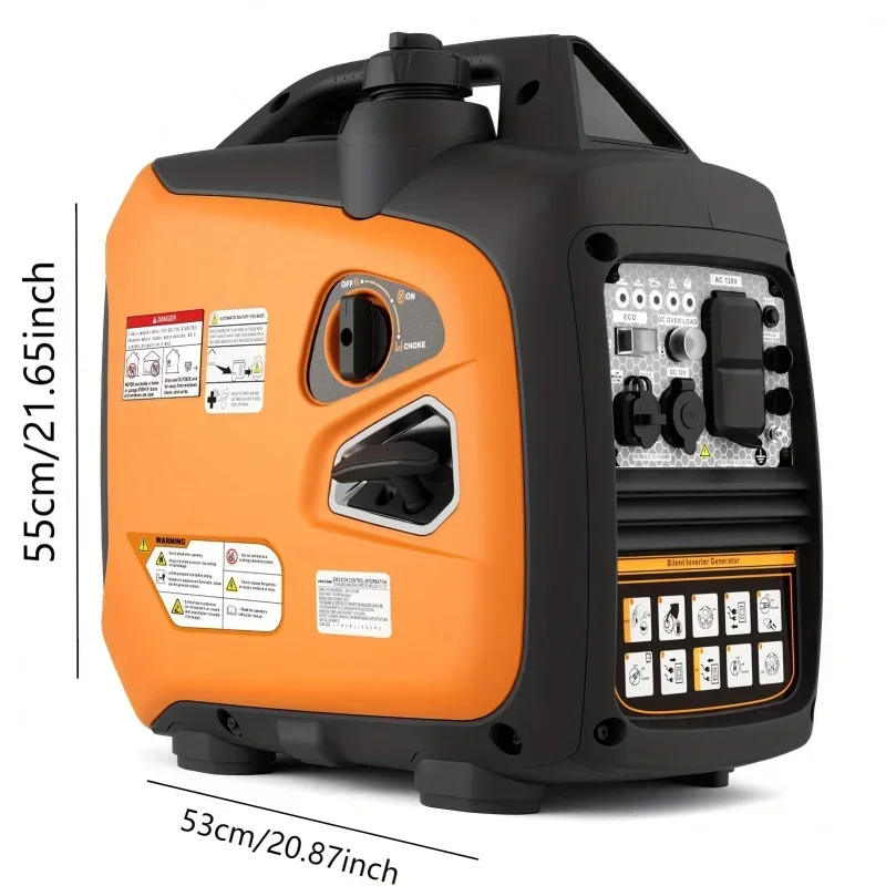 2500W Portable Outdoor Generator with Two 120V AC Sockets And USB Interface, Suitable for Camping, Picnicking, RV,Home Emergency