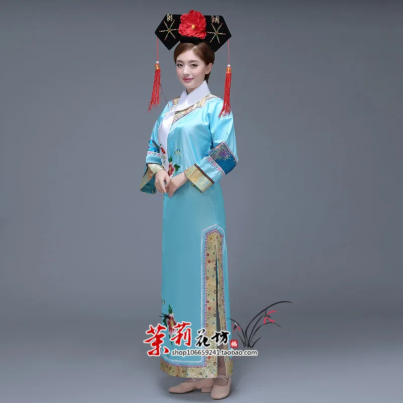 Chinese Ancient Qing Dynasty Women Dress Spring Robe Princess Empress Cosplay Stage