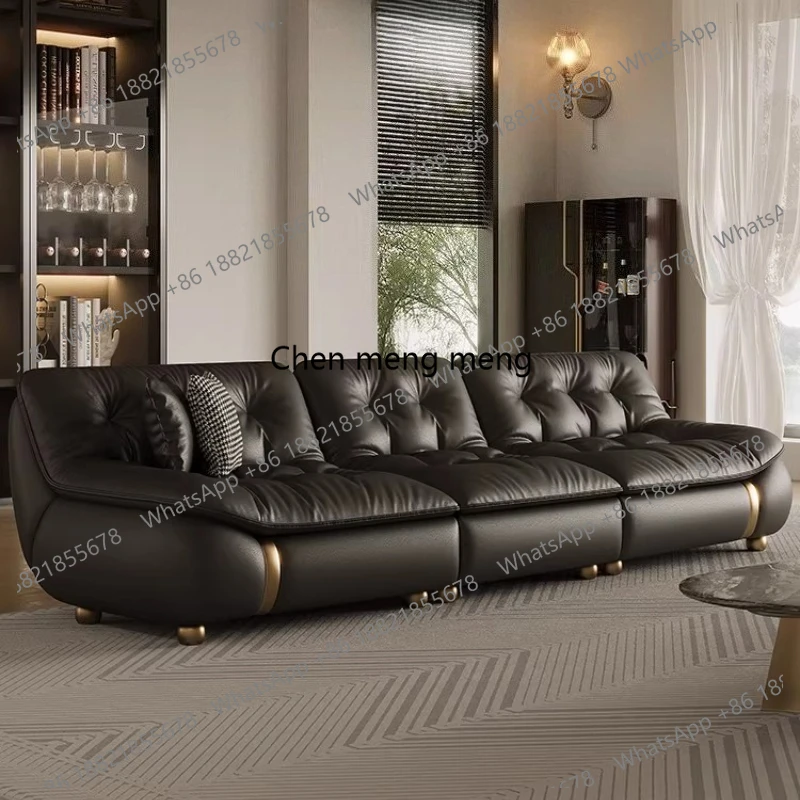 

Luxury cowhide genuine leather sofa single Double Three person Four person living room sofas couch Home Furniture Pedal couch