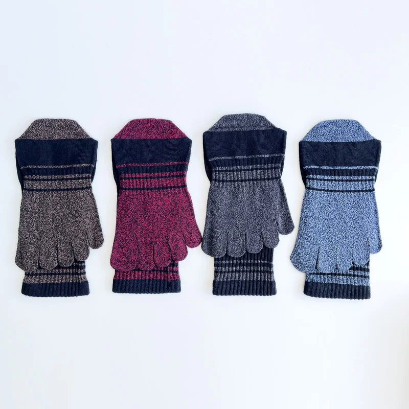 1/4 Pairs Long 5 Finger Socks Man Cotton Striped Colorful Compression Sweat-Absorbing Breathable Fitness Hiking Outdoor Toe Sock