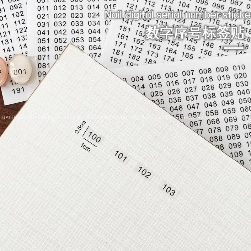 Waterproof Clear Number Sticker Labels Tear Proof for Nail Polish Gel Varnish Color Marking Home Manicure DIY Use