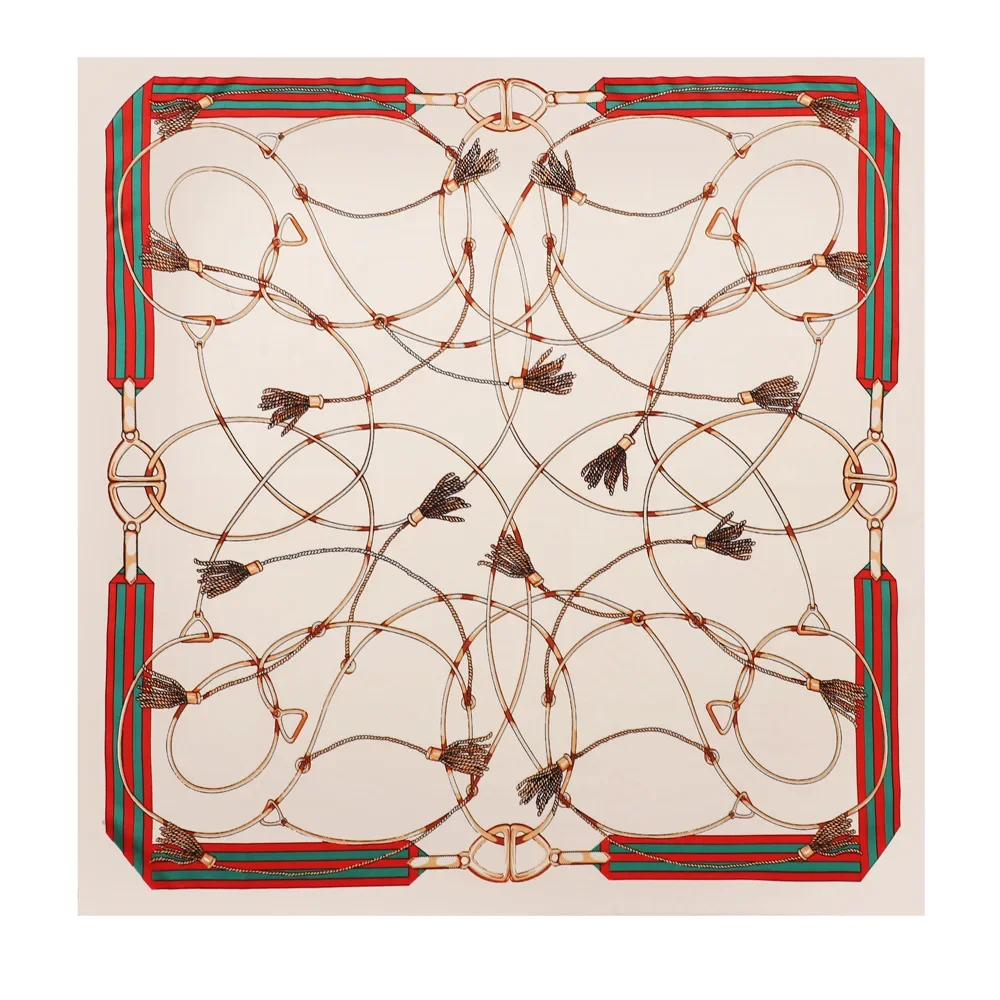 90*90 سنتيمتر النساء وشاح حريري موضة زهرة طباعة ساحة رئيس الأوشحة سيدة العلامة التجارية الفاخرة شالات الحرير النساء وشاح Foulard الساتان الحجاب