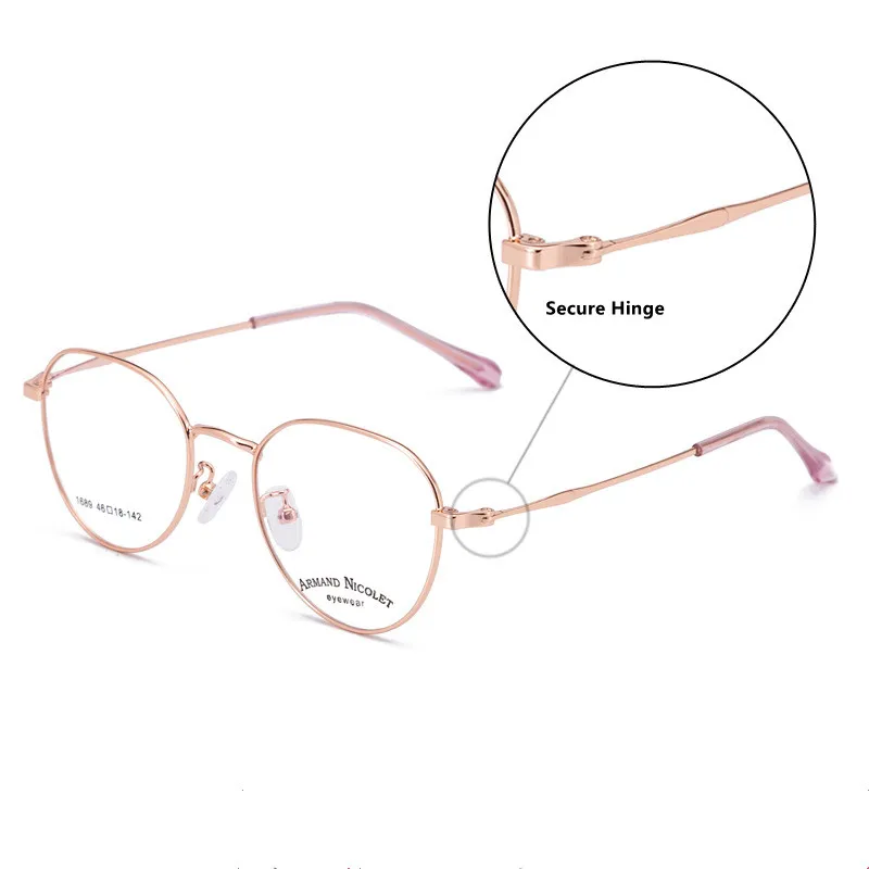 TGCYEYO Vintage Round Glasses Clear Lens Fashion Gold Round Metal Frame Glasses Optical Men Women Prescription Eyeglass Frame