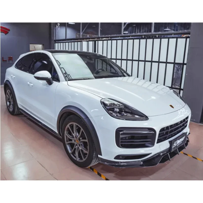 

For Porsche Cayenne Coupe 2018-2023 Carbon Fiber Bumper Front Lip Rear Trunk Diffuser Spoiler Side Skirt Wheel Brow Body Kit