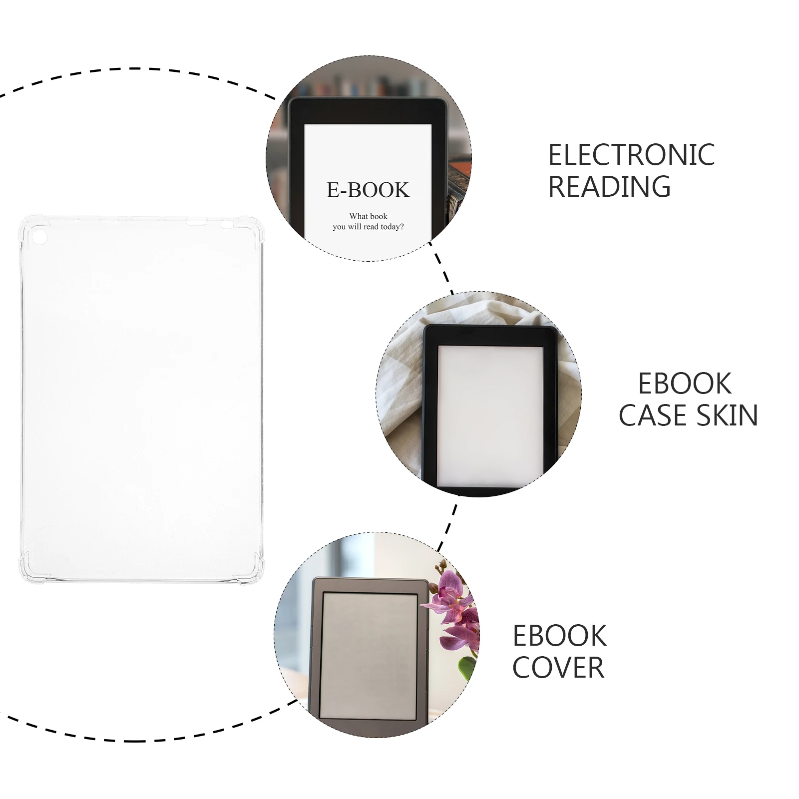 

1Pcs TPU E-Book Protective Back Cover Stylish E-Reader Shell Transparent Case Compatible With Kindle 2021HD10.1