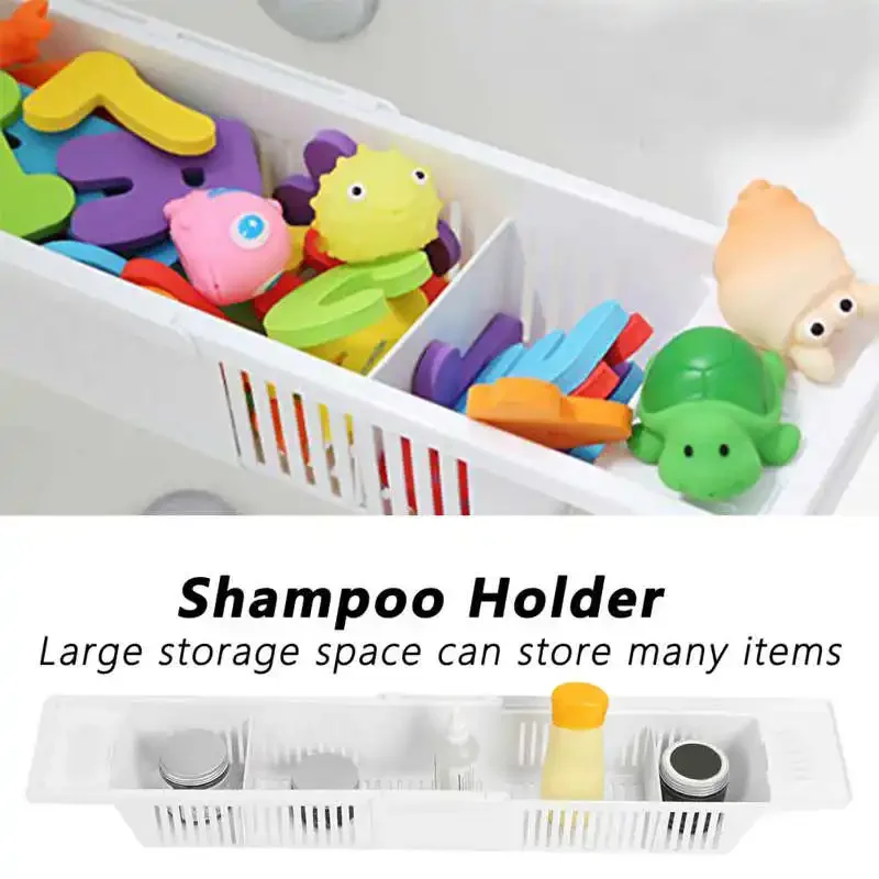 

Shower Shelf Storage Basket Retractable Bathtub Storage Rack for for Shampoo Shower Gel in The Bathroom Bathroom Accessories