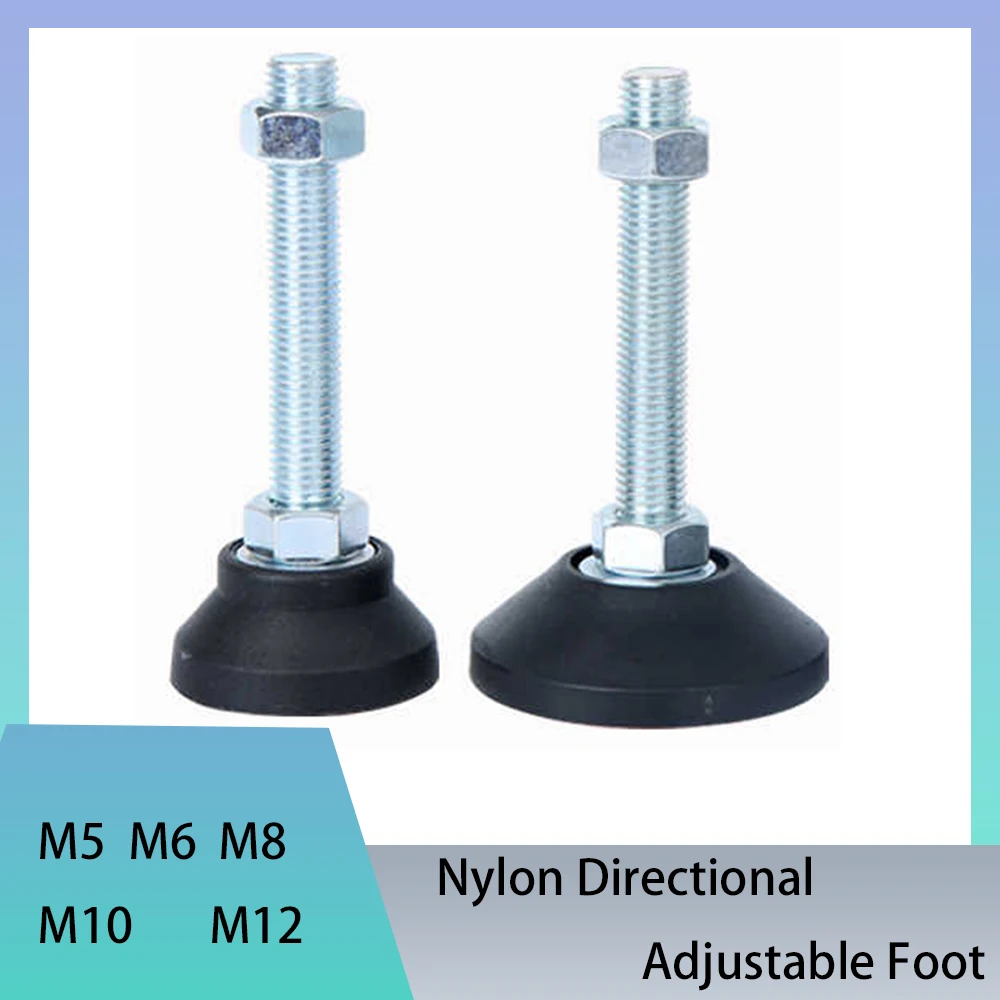Nylon Fixed Leveling Feet M5 M6 M8 M10 M12 Galvanized Adjustable Furniture Base Foot Pads For Table Cabinet Industrial Equipment