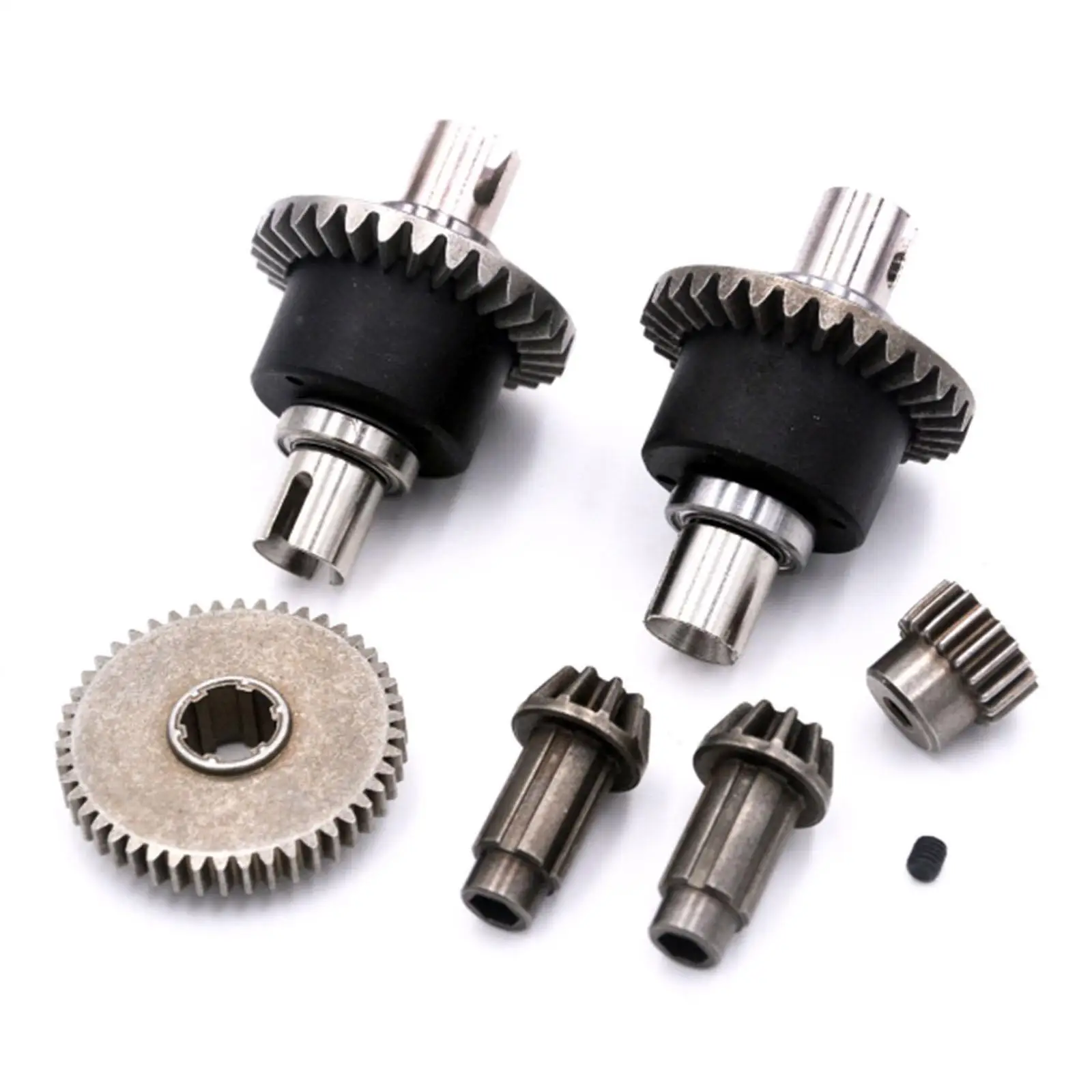 Metal Differential Upgrade Pinion Gears, Main Gear, Motor Gear, and Screw Set Part Accessory for 1:16 16101 16102 RC Car