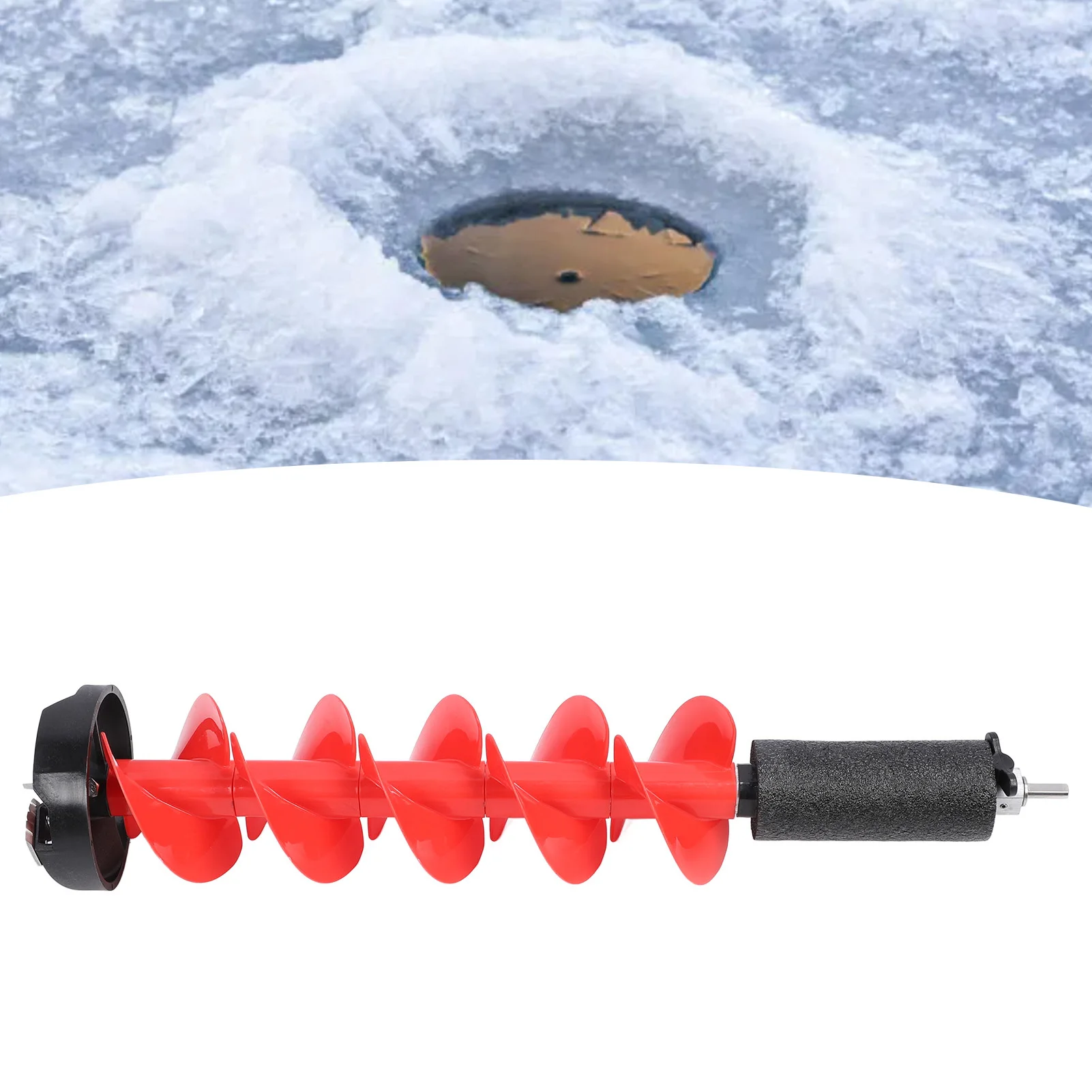 Ice Auger 8in Diameter 28in Length Electric Ice Auger Drill Bit with Floating Device for Deep Waters Ice Auger 8 Inch Ice Auger