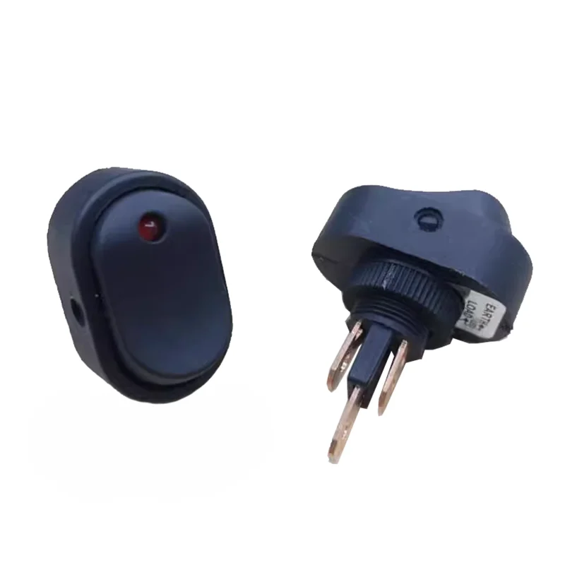 12V car modification switch Oval boat switch Car button accessory 20A red LED cat eye light hole 12mm