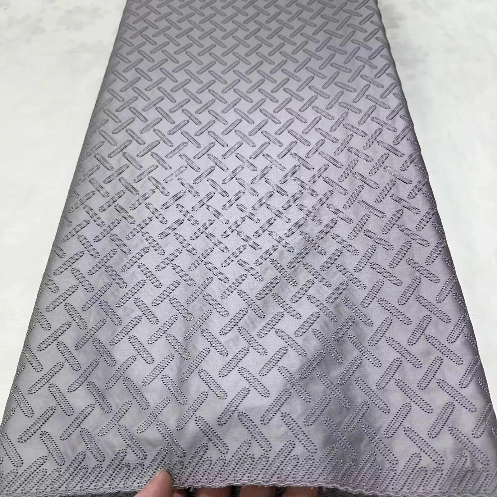 2025 African Nigerian France High End Satin Menswear Swiss Polish Lace Fabric Hot Sale for Groom Wedding Party Sewing Dresses