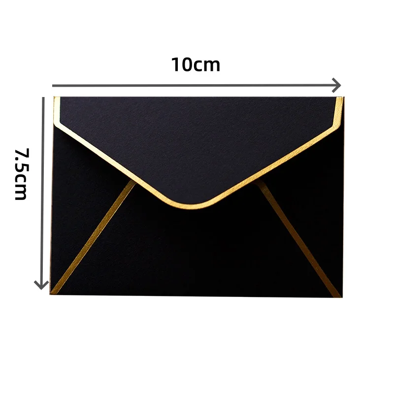 10*7.5cm Mini Small VIP Envelopes - Gold Foil Western Style Membership Card Envelopes - Greeting Card Storage