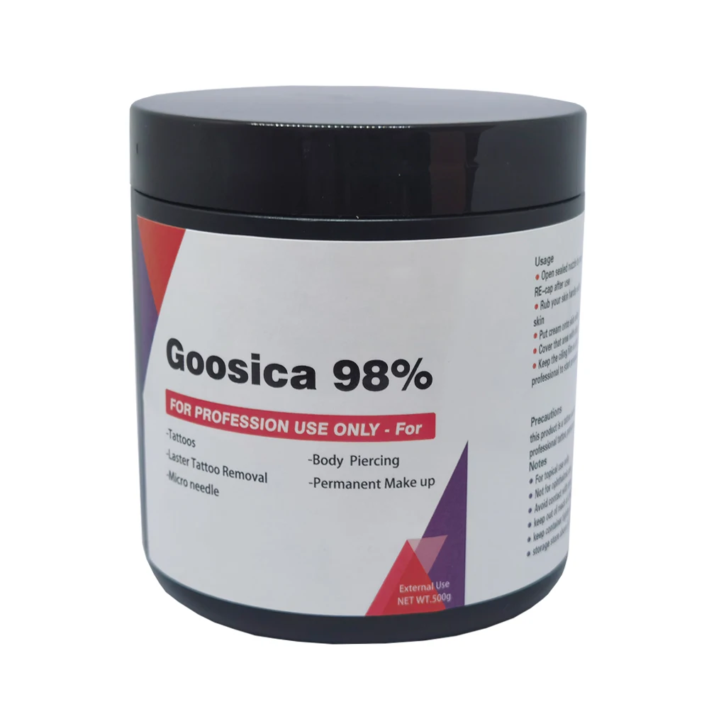 Black Jar 98% Original Goosica Tattoo Cream for Permanent Makeup Microblading Piercing Face Beauty Auxiliary Procedure 500g