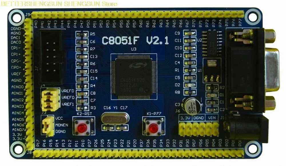 C8051F120  core board minimum system board 12 bit AD/DA microcontroller