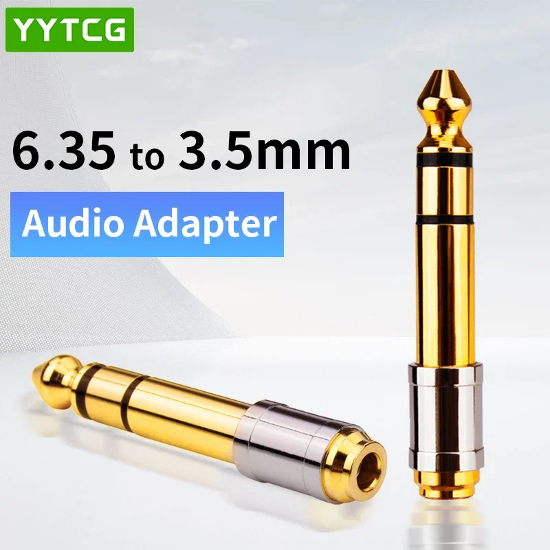 YYTCG Male 6.5 to Female 3.5 Plug Audio Adapter 6.5mm Male to AUX Female to Jack Stereo Adapter Audio Connector for Mobile Phone
