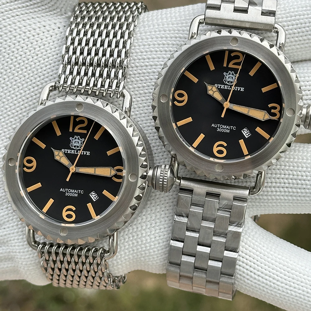 

Мужские часы STEELDIVE для дайвинга, 47 мм, автоматические механические наручные часы, 3000 м, светящийся сапфир, NH35, 120 щелчков, вращающийся стальной безель