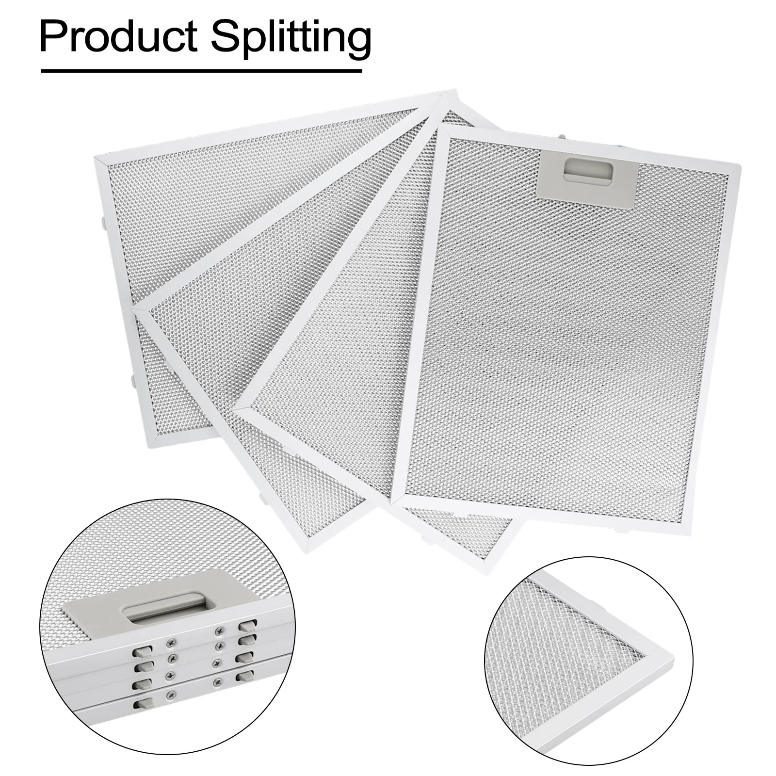 4PCS Silver Aluminum Range Hood Grease Filter 320x260x9mm Mesh For Extractor Fan Cooker Hood Ventilation Replacement