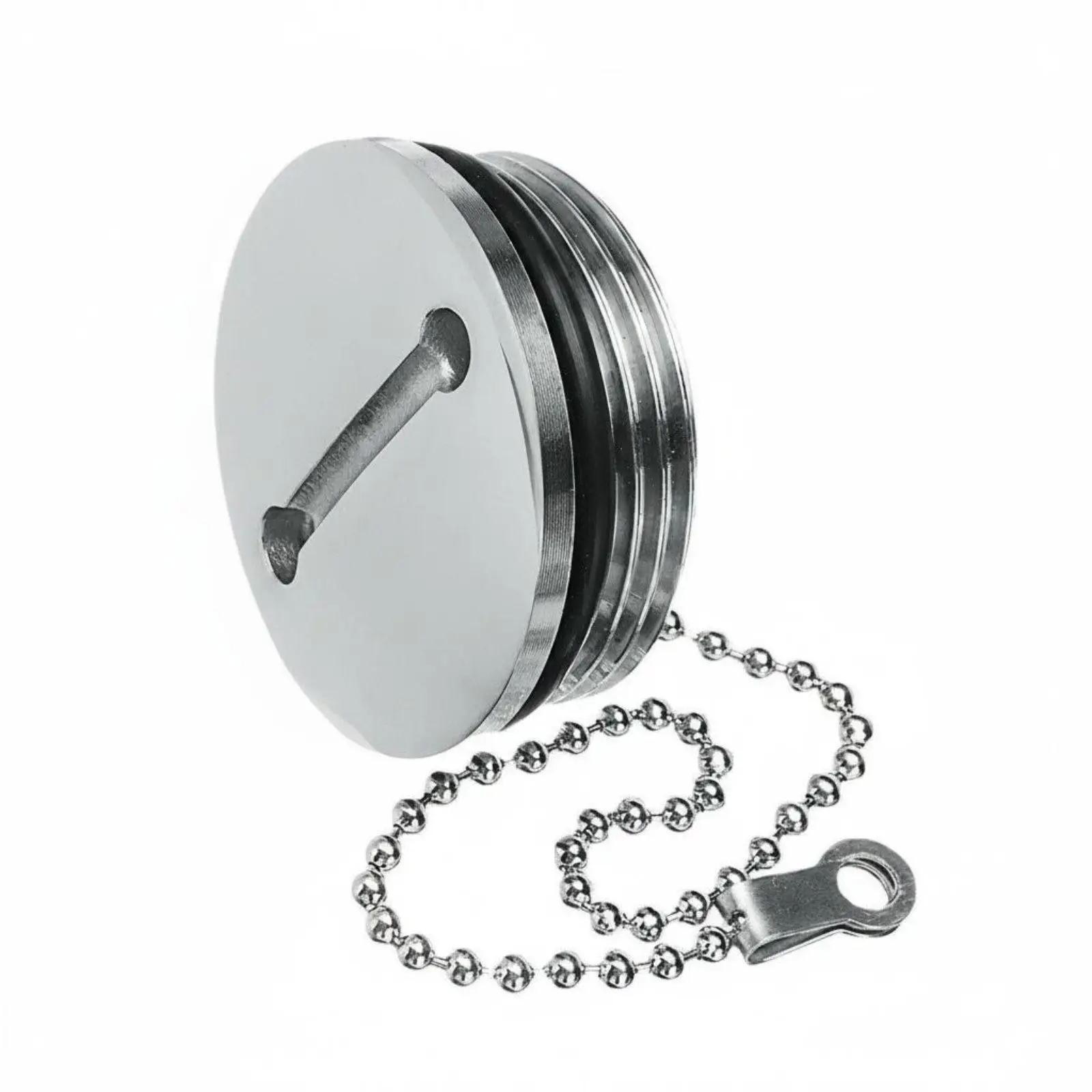 Stainless Steel Fuel Cap Rust Proof Marine Tank Cover Chained Deck Fill Lid for Yacht Water Tank Replacement