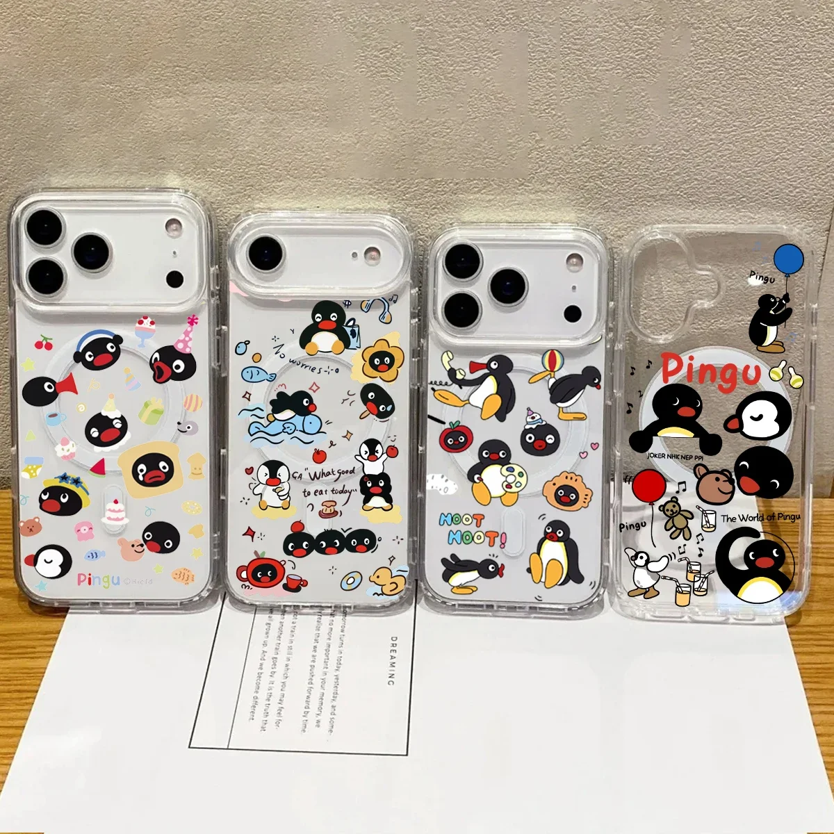Penguin Pingu Magnetic Wireless Charge Phone Case For Samsung Galaxy S22 S23 S24 S25 FE Plus Ultra Edge Z Flip 3 4 5 6 7 Cover