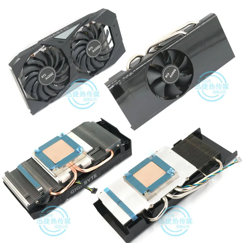 

DIY GPU Heatsink Copper Cooler for Quadro RTX A4000 Graphics Video Card Pitch 54.5x54.5MM