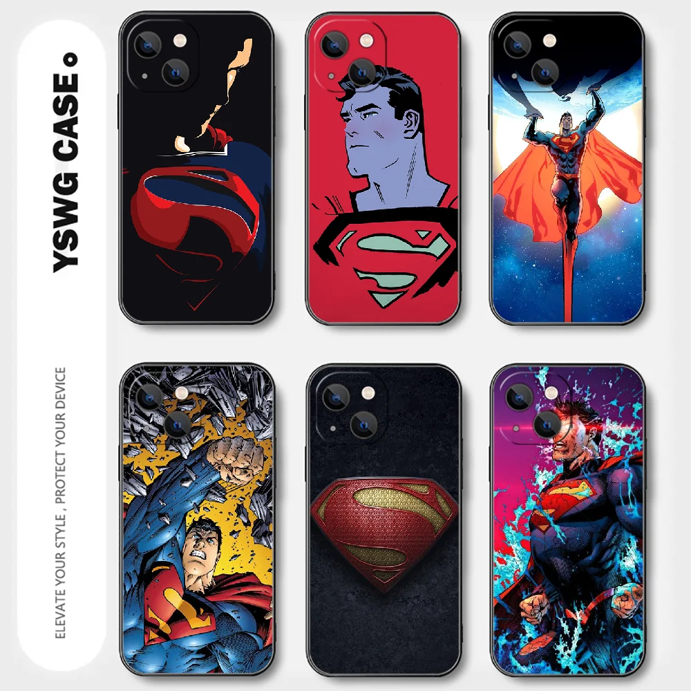 Clark Superman Handy hülle für iPhone 15 14 13 12 11 8 Pro max x xr xs plus Mini-Abdeckung schwarz