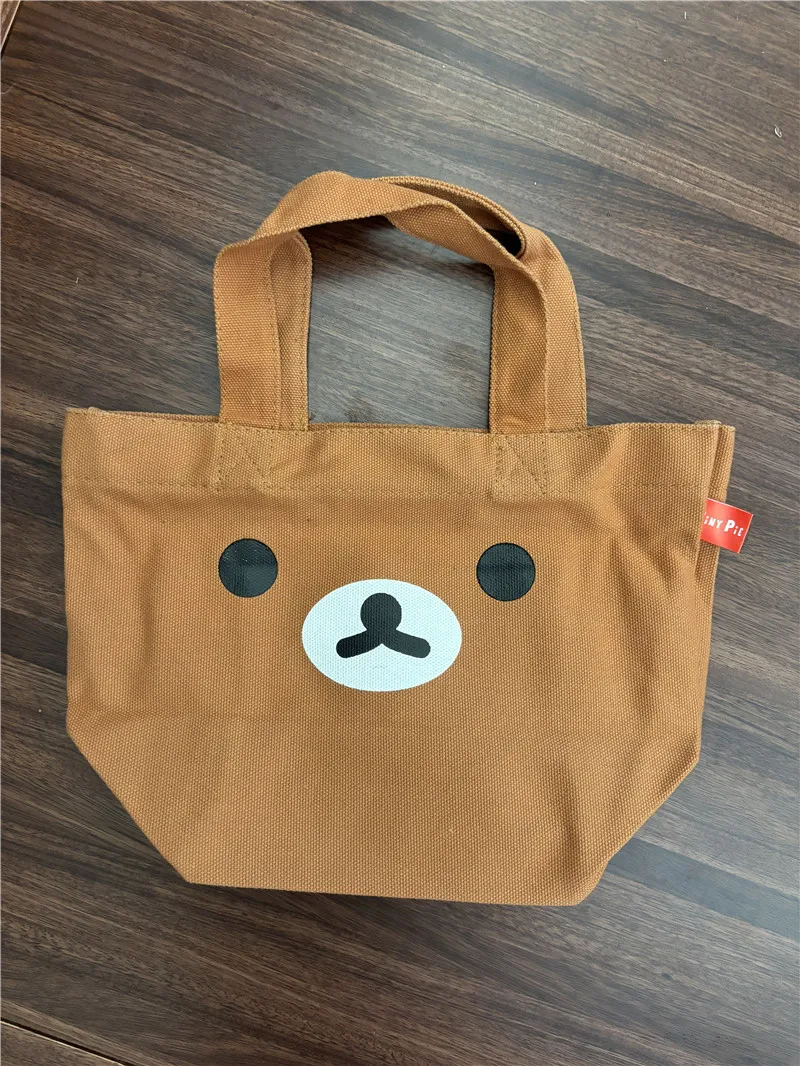 New Kawaii Rilakkuma Bear Kids Canvas Handbags Tote Bag Woman Lunch Bags  For Children