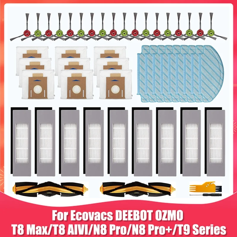 

Replacement Parts Kit For Ecovacs DEEBOT OZMO T8 Max T8 AIVI N8 Pro N8 Pro+ T8 T9 Series Robot Vacuum Cleaner