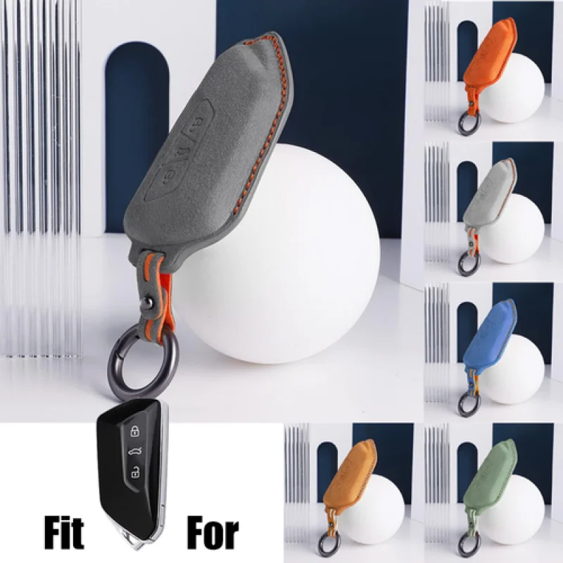 A + جلد الغزال سيارة مفتاح بعيد فوب غطاء لشركة فولكس فاجن جولف 8 MK Teramon ID.3 ID.4 #1