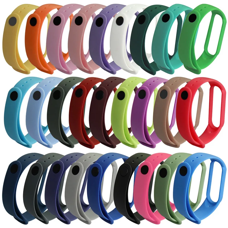 Pulseira de silicone para xiaomi mi banda 4, 5, 6, 7, relógio esportivo, pulseira para relógio inteligente