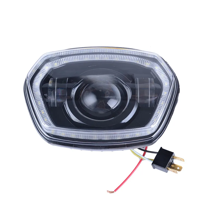 YongJin Black LED Headlight headlamp Replacement with halo ring For vespa scooter Sprint 150 GL / Super GTR