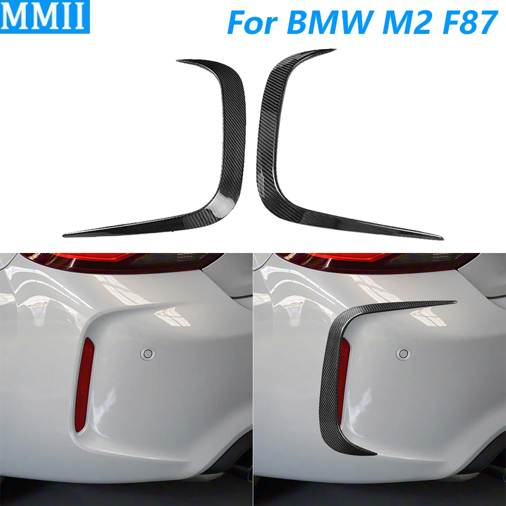 

Для BMW M2 F87 2016-2021: Накладка на задний бампер из настоящего сухого карбона, спойлер, воздуховод, аксессуары для тюнинга автомобиля