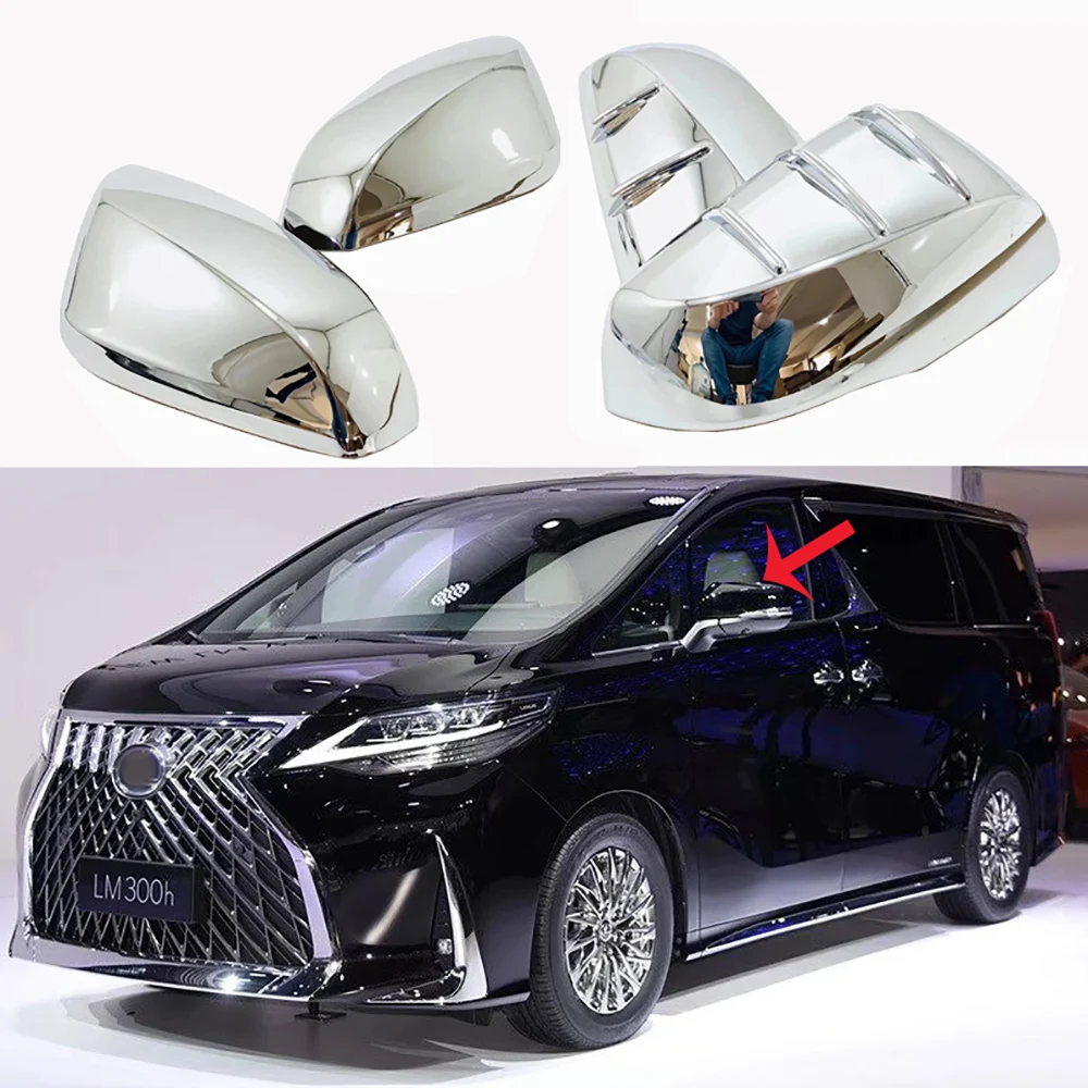 

Side Door Mirror ABS Chrome Rear View Rearview Caps Trim Car Covers Overlays Styling For Lexus LM 300h 350 2020 2021 2022