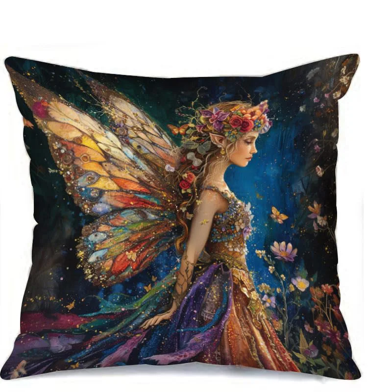 ديكور المنزل مسحور الجنية المطبوعة رمي وسادة تغطي نمط غطاء الوسادة مناسبة ل أريكة غرفة نوم غطاء وسادة السيارة