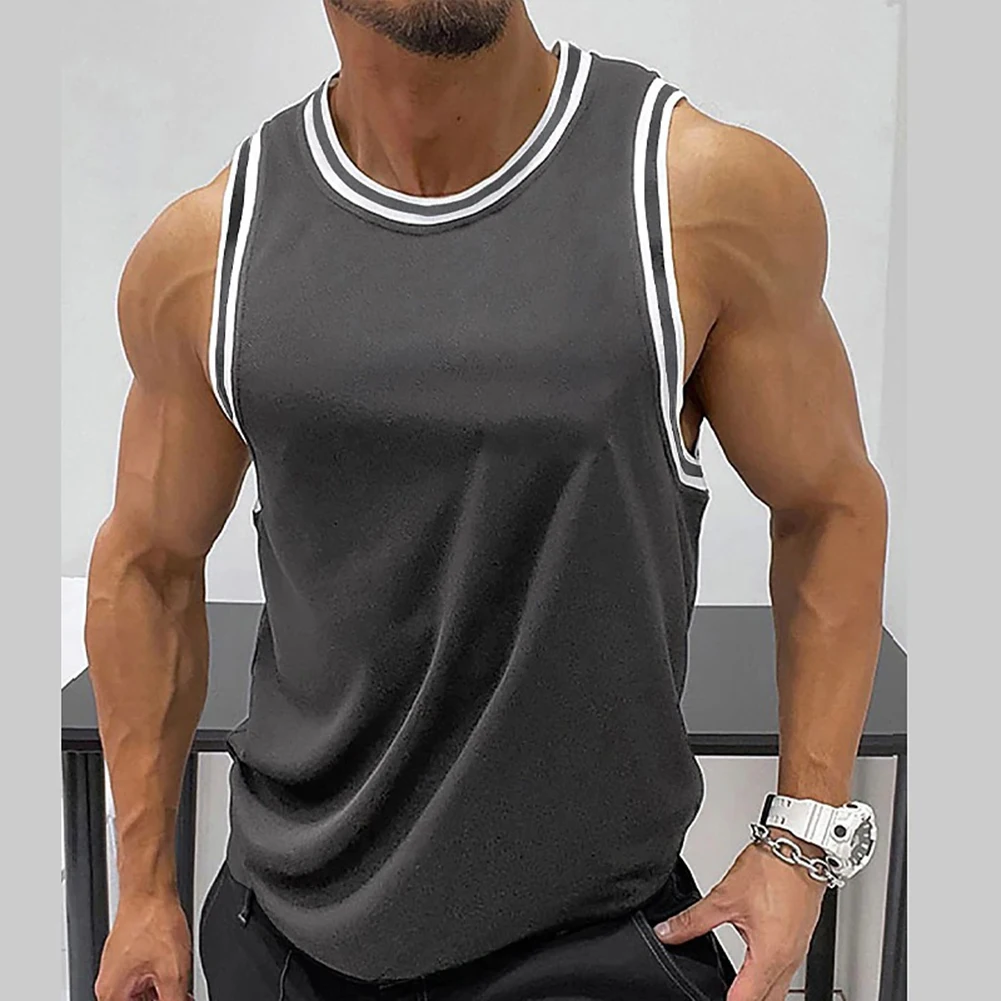 

Mens Sleeveless Vest Tank Tops Summer Running Gym Top Sports Muscle T-Shirts Breathable Quick-dry Beach Gym Elastic Vest