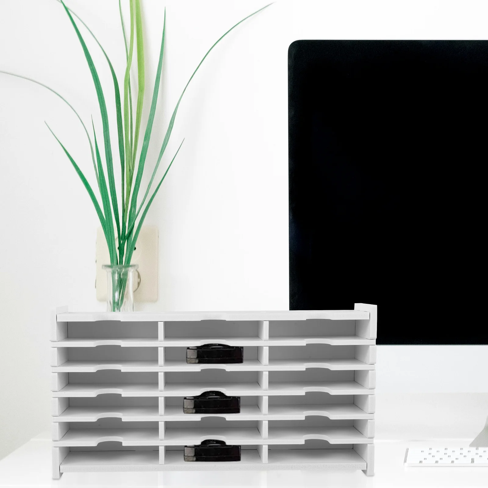 

Portable Wood Cd Case Lightweight Multi-Grid Dvd Storage Holder Scratch Resistant Compact Disc Organizer for Home Office Use