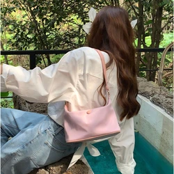 2023 New Fashion Vintage Women's Handbags Underarm Bag Casual Women Shoulder Bags Solid Color Zipper Female Handbag Clutch