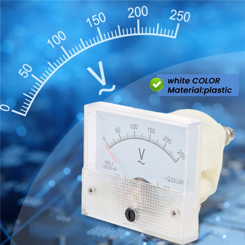 

Аналоговый 85L1 AC 250 В панельный измеритель Вольтметр Измерительное устройство Установочное оборудование