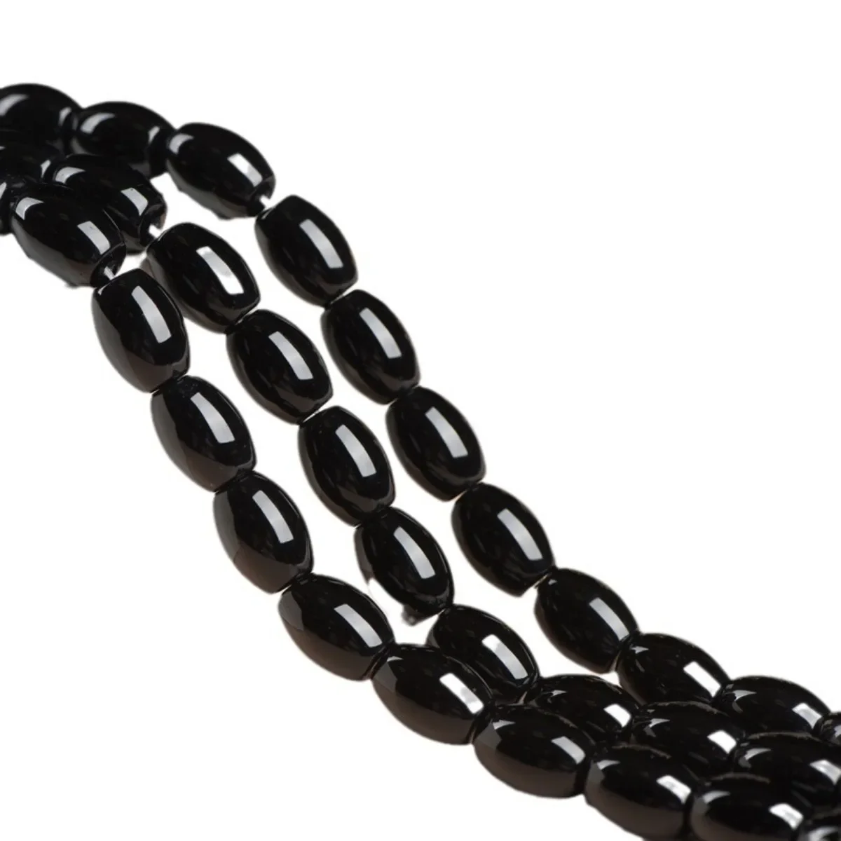 6X9/8X12mm Rice Shape Black Agate Onyx Loose Beads Women Men Jewelry Making Design DIY Necklace Carnelian Stone Accessory Crafts