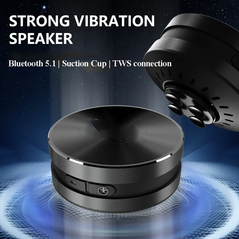 Mini Bone Conduction Bluetooth Speaker Wireless TWS Connection Stereo Soundbar Audio System Suction Cup MP3 Music Player