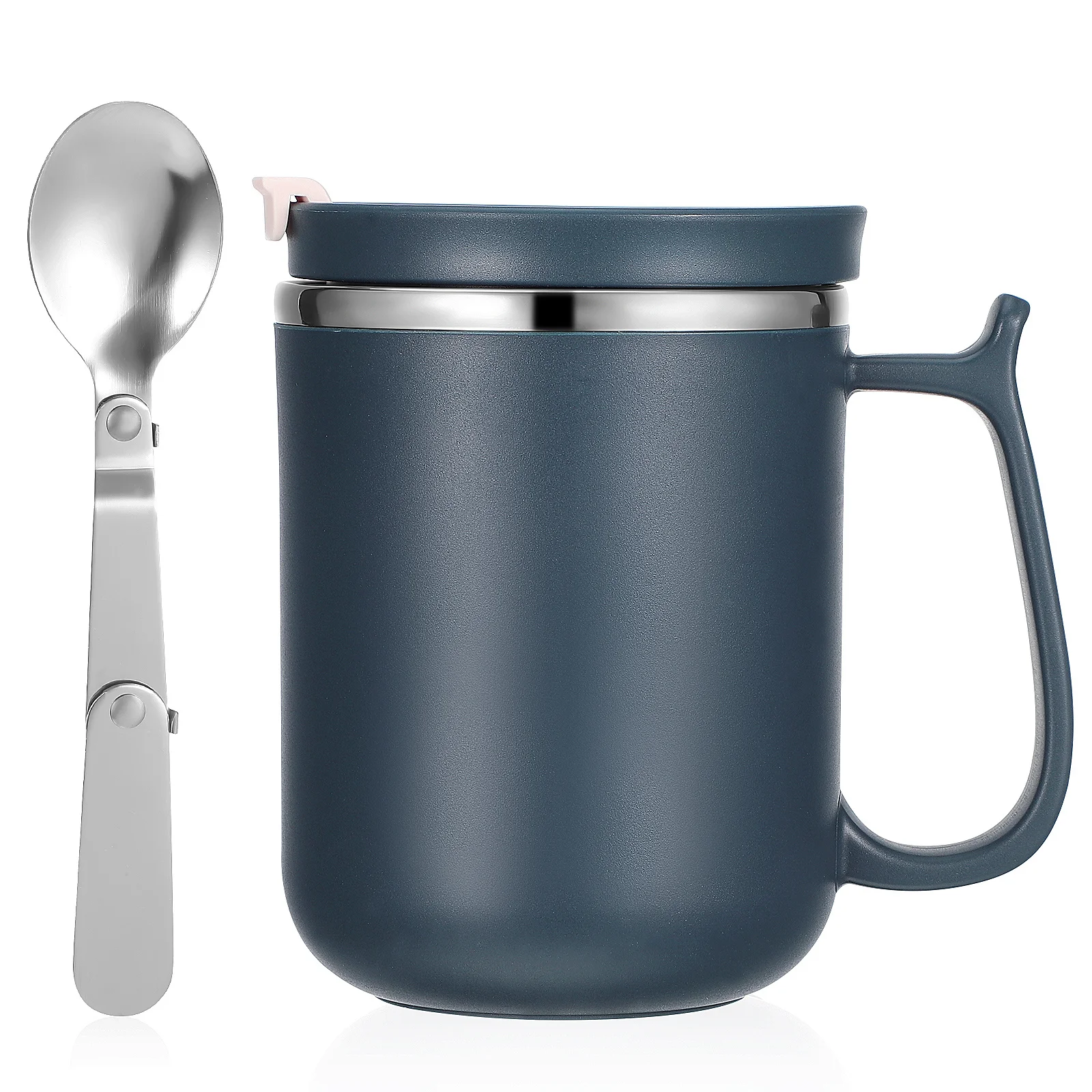 

1Set Insulated Coffee Tumbler Stainless Steel with Multipurpose Lid Spoon Infuser Large Capacity Leakproof for Office Outdoor