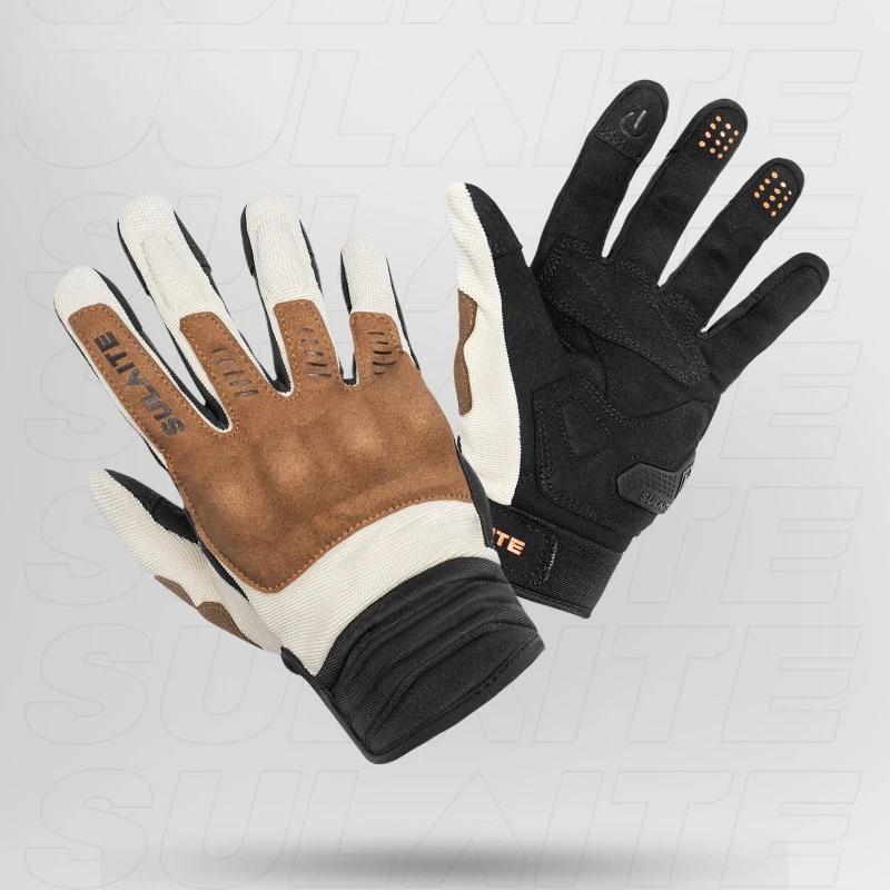 Motorcycle Riding Gloves Spring and Summer Full Finger Breathable PVC Boxing Conductive Touch Screen Gloves Motorcycle Equipment