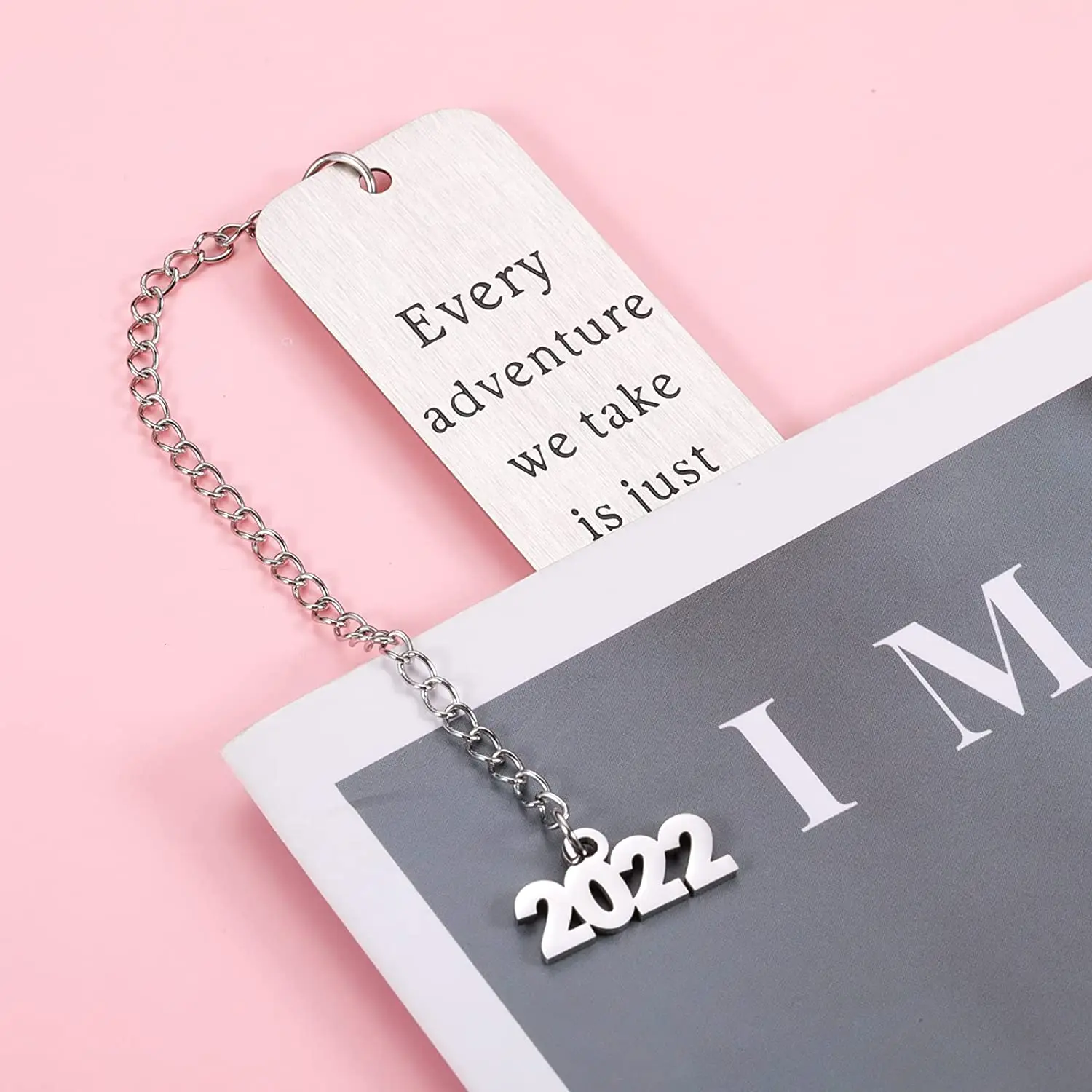 Metal Bookmark With Chain  Women Men 2022 Retirement Inspirational Graduation Gifts School Office Accessories