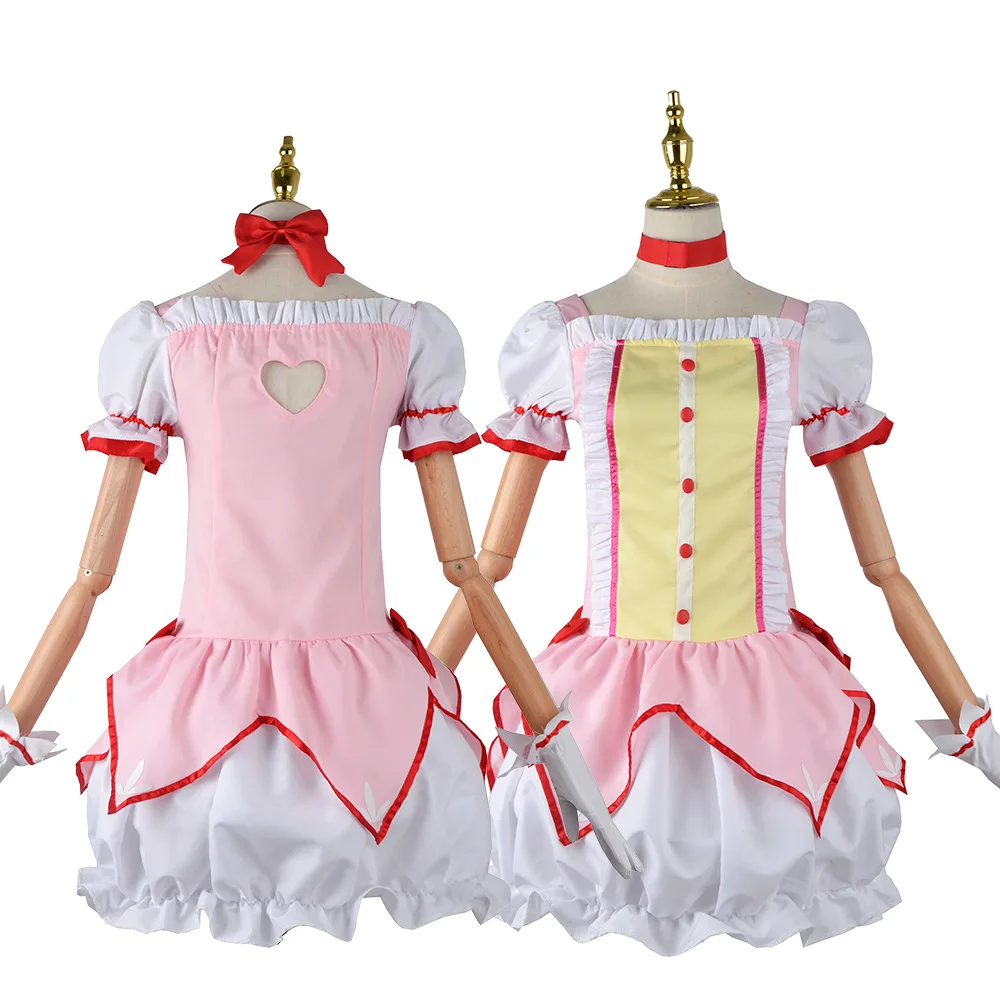 Anime Magisch Meisje Puella Magi Madoka Magica Akemi Homura Kaname Madoka Cosplay Kostuum Mahou Shoujo Pruik Battle Suit Jurk Rok