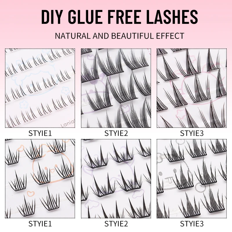 DINGSEN 1 Set Premium Kleberfreie Manga-Wimpern, Weiche, Flauschige Einzelwimpern für DIY Natürliche Wimpernverlängerung – Detail 4