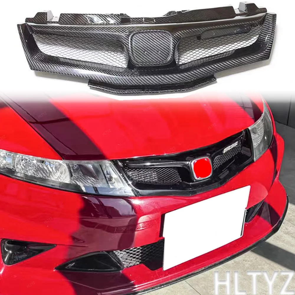 high-quality carbon fiber material upper front bumper intake hood grille mesh front grille For 2006-2012 Honda Civic FN2 TYPE R - view 6