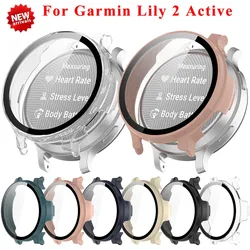 Tempered Glass Case For Garmin Lily 2 Active Smart Watch Screen Protector Full Cover Protective Bumper Lily2 Shell Accessories