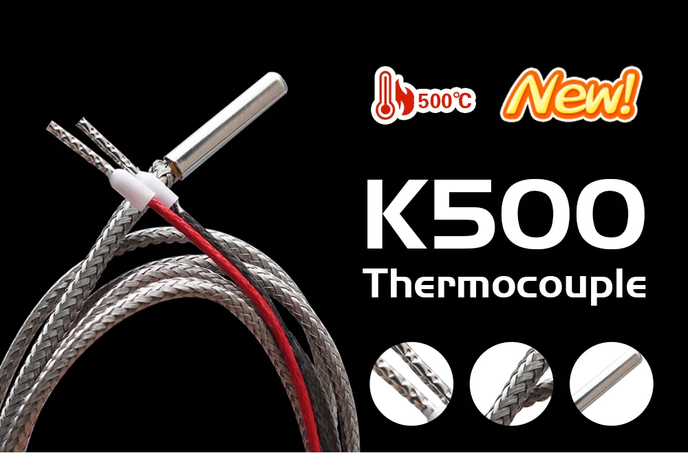 C Trianglelab ® Hochtemperatur T-K500 Thermoelement-Sensor 500 ℃ 3D-Druck für V6 Volcano HOTEND Carbon Fiber Dragonfly – Detail 1